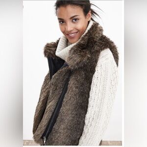 Banana Republic Faux Fur Asymmetrical Vest